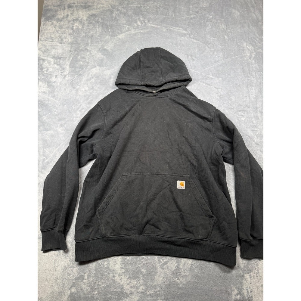 Vintage Carhartt Rain Defender Hoodie Mens XL Black Fleece Heavyweight Loose Fit